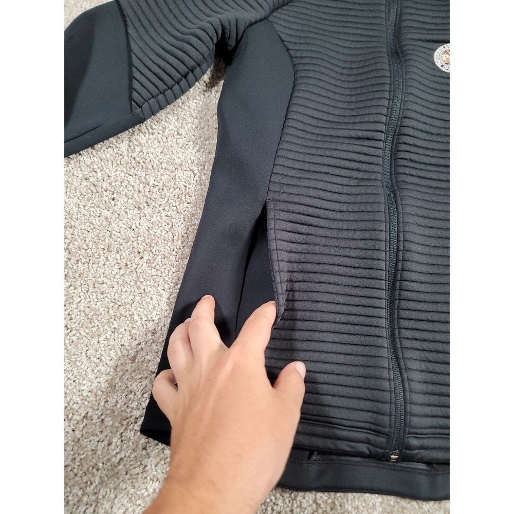 Under Armour Jacket Size XS Black Womens PGA Logo Thermal Mock Stretch Fitted - Picture 6 of 16